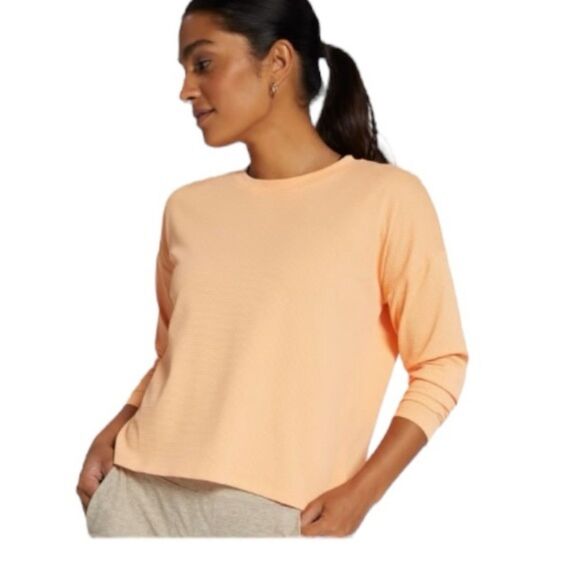 Calia Bubble Mesh Long Sleeve Tee Ripe Boysenberry Size Small - Picture 1 of 10